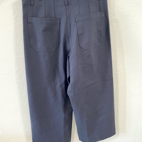 Quince NEW! Navy Wide-Leg Cropped Ultra stretch Women's Pants - Picture 7 of 8